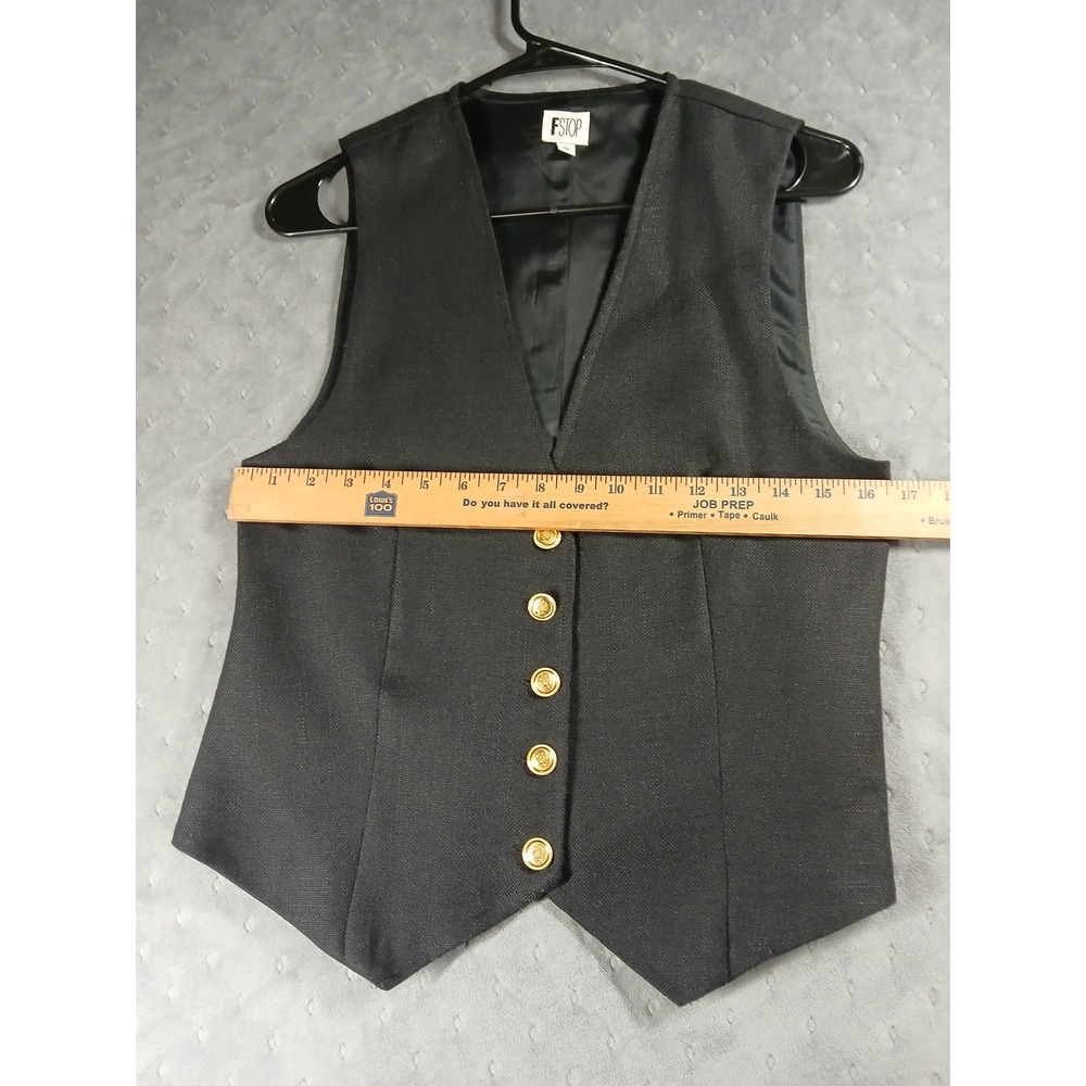 FSTOP Vintage 80/90s S Black Tailored Vest. Corporate fashion. Quiet Luxury. USA - Picture 7 of 9